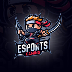 Ninja Mascot Logo.Ninja Logo.Ninja Esports Logo.Ninja Gaming Logo. Illustration vector graphic of Ninja mascot logo perfect for sport and e-sport team.