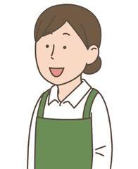 女性店員　シンプルイラスト