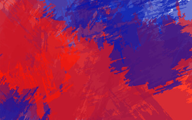 Abstract grunge texture splash paint blue and red color background