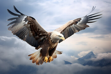 Obraz premium eagle flying in the sky, eagle, animal, birds, bald eagle