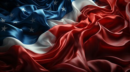 the american flag is waving in the wind