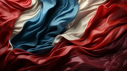 a red, white, and blue background with wavy fabric