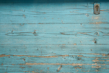 Rustic painted wood boards with dry peeling grunge paint
