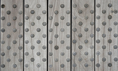Natural wood decking planks with texture tread                               