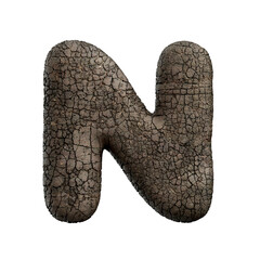 tarmac letter N - Capital 3d asphalt font - suitable for road, transport or highway related subjects