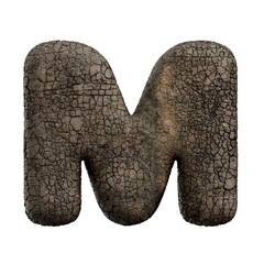 tarmac letter M - Capital 3d asphalt font - suitable for road, transport or highway related subjects