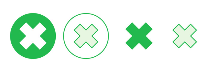 Close icon set. Delete icon vector. cross sign