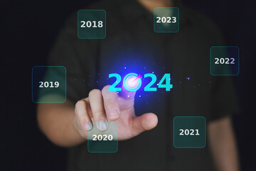2024 year goal selected, Concept Business planning in next year 2024, Strategy and economic.