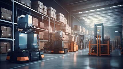 AI-Enhanced Warehouse Logistics: Robotics Revolutionizing Storage with Connected Forklifts and Devices