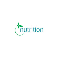 Nutrition typography name nature health clinic logo design business solution abstract vector brand flat Icon design vector modern minimal style illustration emblem sign symbol logotype typography