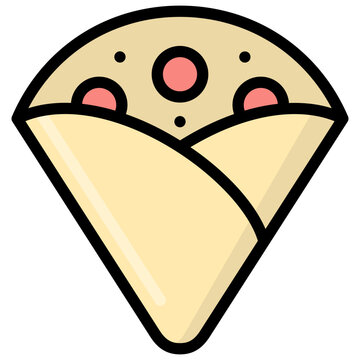 recommend clip art: crepe icon illustration design with outline