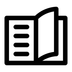 Book icon with outline style.