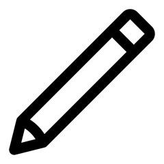 Pencil icon with outline style.