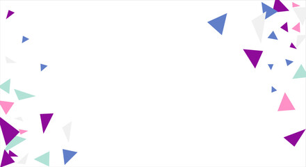 Frame of colored triangles abstract geometric pattern. Can be used as poster, banner, border, background, wallpaper, card, print, web. Vector illustration.