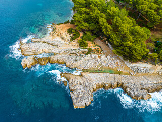 Aerial view of Antibes, a resort town between Cannes and Nice on the French Riviera