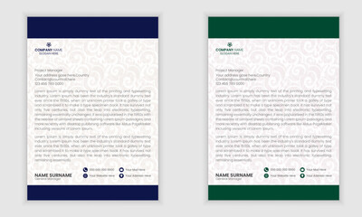 Clean Vector professional and modern abstract business letterhead  template