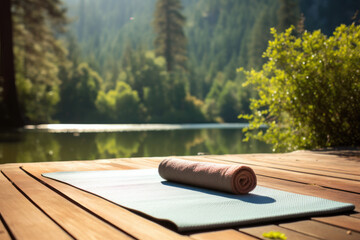 Serene Outdoor Yoga Practice with Yoga Mat