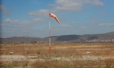 monte santo, bahia, brazil - october 31, 2023: windsock instrument for measuring wind direction,...