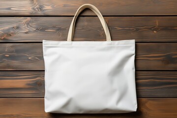 Blank white canvas bag for mockup with background using generative ai
