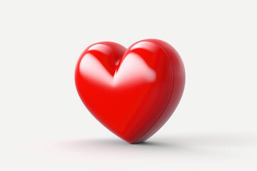 Fototapeta premium 3d realistic red hearts. wedding marriage ceremony and Valentine's Day celebration concept. 3d render illustration. Generative AI.