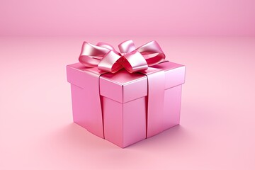 Pink gift box image concept.