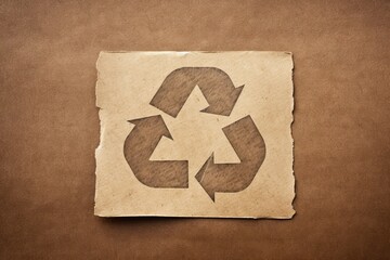 Pictograph of recycling on brown recycled paper.