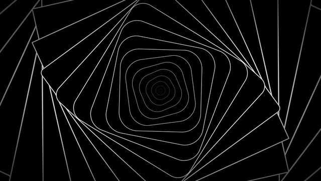 Mathematic seamless loop animation. Square and circle shapes forming elegant pattern.