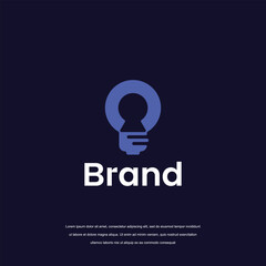 Abstract creative bulb logo design vector