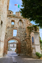 Fototapeta na wymiar Beautiful view of the historic centre in Castellaro Lagusello, Monzambano, Lombardy, Italy. 