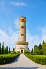 Beautiful Tower of San Martino della Battaglia near Lake Garda, Brescia, Italy.