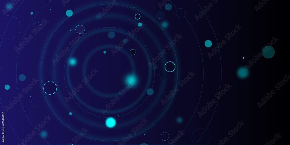 Poster Abstract line circle with points background. Global network connection or communication and social network concept background.