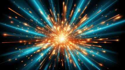 Fototapeta premium Blue Light Burst Transparent Background, Abstract Background, Effect Background HD For Designer