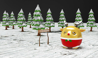 Santa Claus Cute Deer