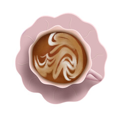 Illustration of a coffee cream drink 
