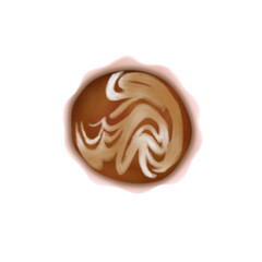 Illustration of a latte coffee drink