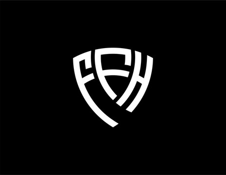 FFH creative letter shield logo design vector icon illustration