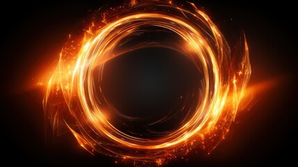Obraz premium Gold Glowing Circle Transparent Background, Abstract Background, Effect Background HD For Designer