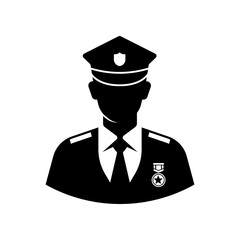 Police officer icon isolated on white background.