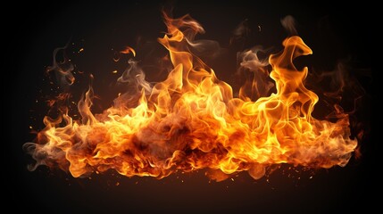 Obraz premium Realistic Fire With Smoke Weld Sparks Flame, Abstract Background, Effect Background HD For Designer