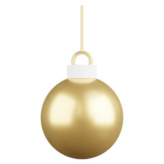 3d render of golden ball decor with christmas season.