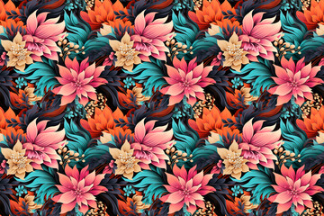 seamless flower pattern digital wallpaper
