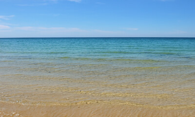 sand beach and blue sky