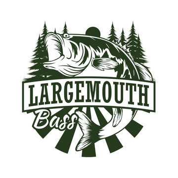 largemouth bass logo design template