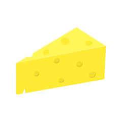 Vector illustration of cheese on a white isolated background in cartoon style
