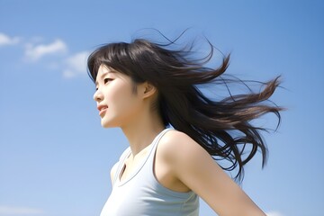 ジョギングをする女性