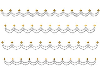 金属、四角星、ライン、パール2