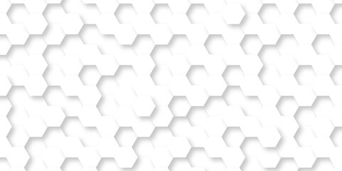 Seamless pattern with hexagon. White Hexagonal Background. Luxury honeycomb grid White Pattern. Vector Illustration. 3D Futuristic abstract honeycomb mosaic white background. geometric mesh cell text.