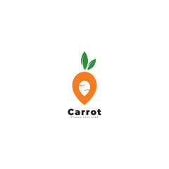 carrot logo location pen love design modern concept.