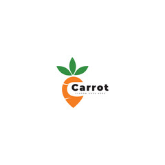 carrot logo location pen love design modern concept.