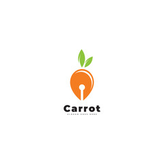 carrot logo location pen love design modern concept.